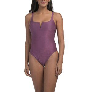 GOTTEX LUMA Purple Square Neck Tank One-piece Swimsuit